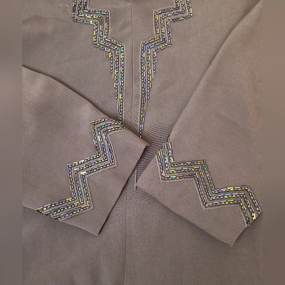 Jacques Vert‎ Brown Bead Embellished Zig Zag Blouse, Size 10 US - Picture 5 of 7